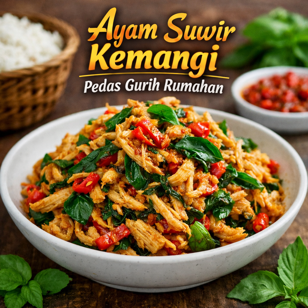 Ayam Suwir Kemangi Pedas Gurih Rumahan